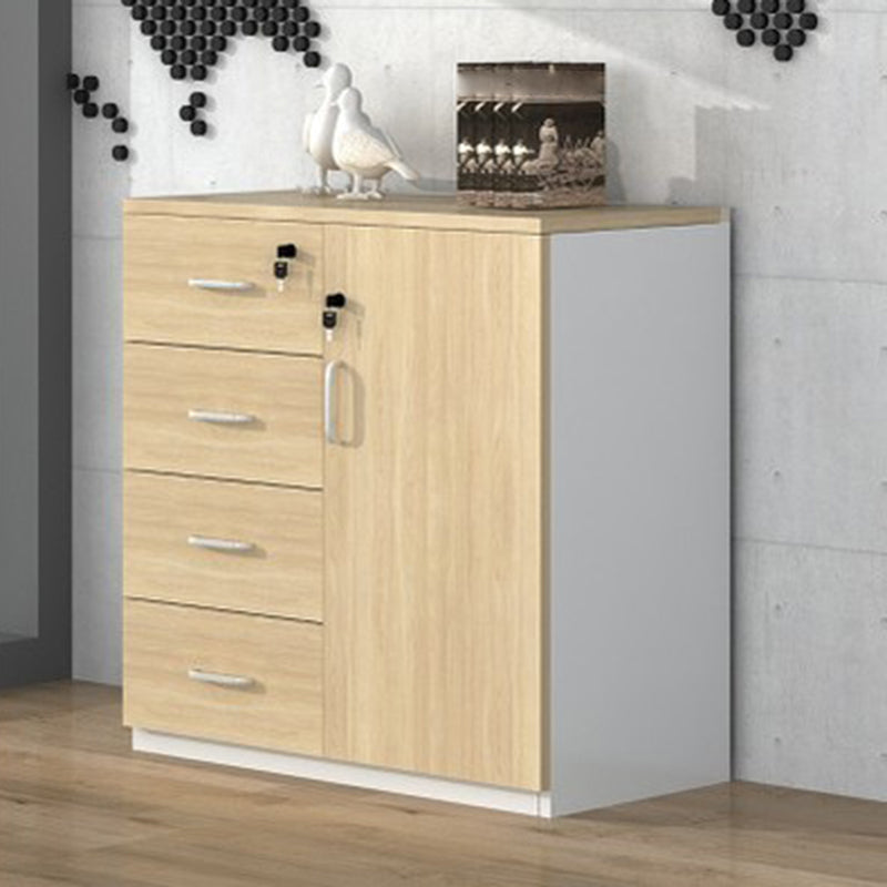 Nordic Storage Filing Cabinet Wooden Frame Locking Filing Cabinet