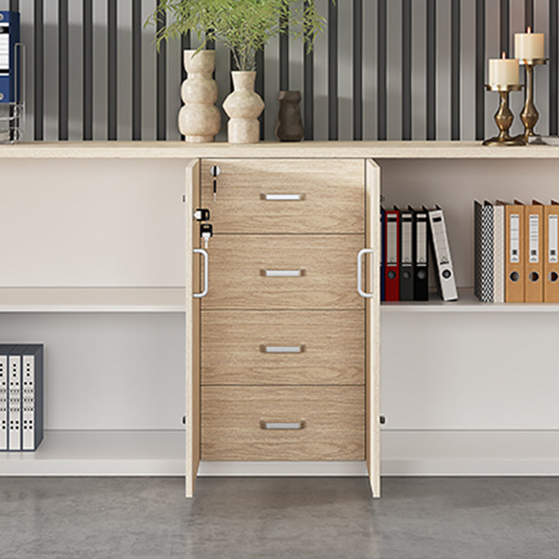 Nordic Storage Filing Cabinet Wooden Frame Locking Filing Cabinet