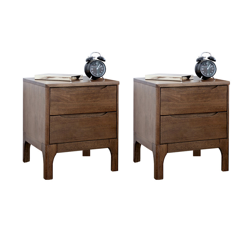 Glam Rubber Wood Accent Table Nightstand Drawers Included with Legs