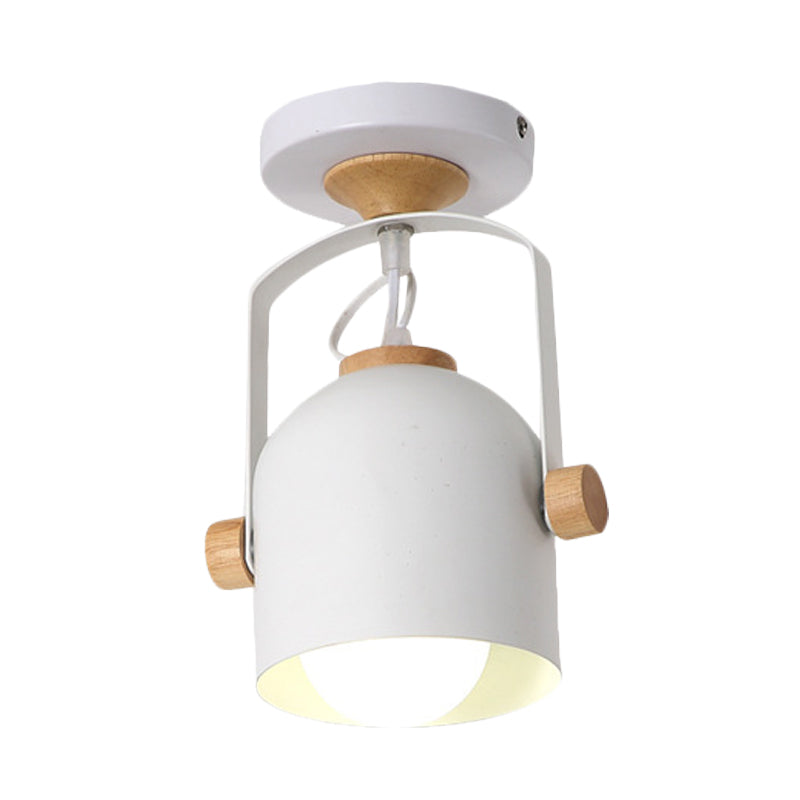 1 tasse légère Shade Flush Plafond Light Rotation Macaron Loft Metallic Plafond Lampe pour la salle de bain