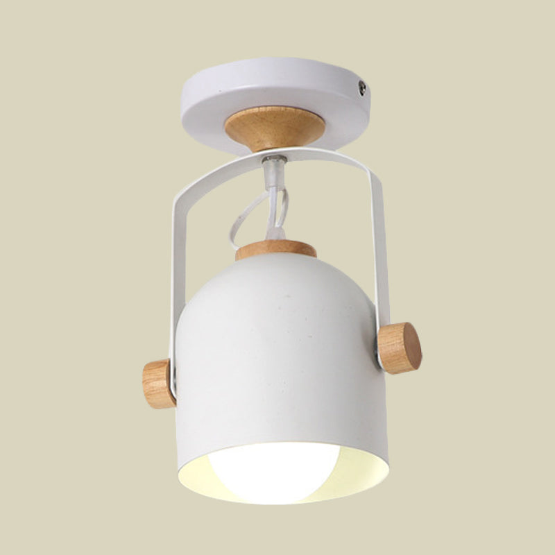 1 tasse légère Shade Flush Plafond Light Rotation Macaron Loft Metallic Plafond Lampe pour la salle de bain