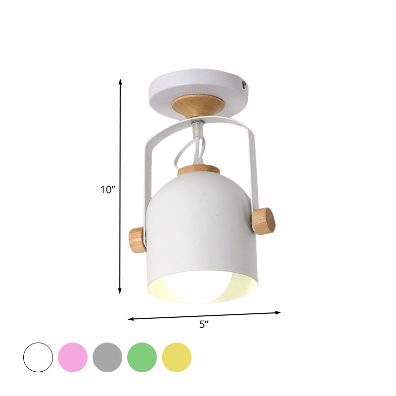 1 Lichte kop schaduw Plafond Licht roteerbare Macaron Loft Metallic plafondlamp voor badkamer