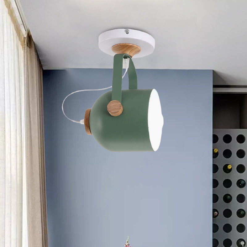 1 tasse légère Shade Flush Plafond Light Rotation Macaron Loft Metallic Plafond Lampe pour la salle de bain