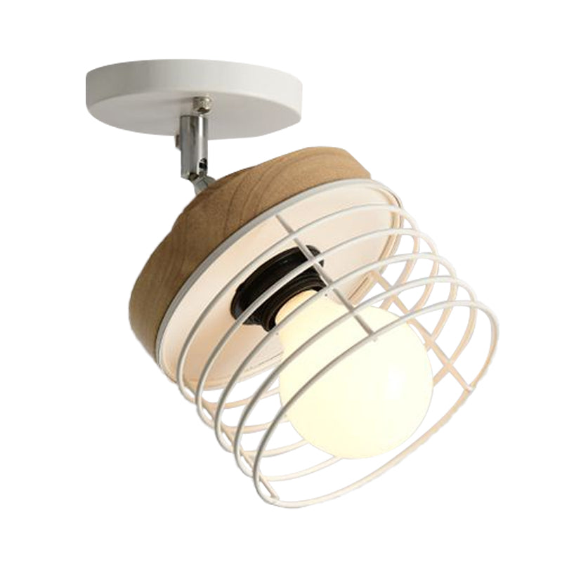 Iron Drum Cage Flush Sofiling Light Ronabile 1 Luce semplice Simple elegante Lampada per balcone