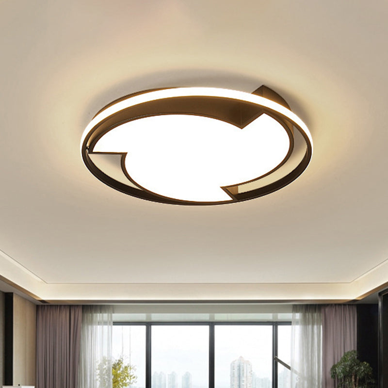 Cartoon Tornado Shape Ceiling Light Acrylique Black LED Flush Ceiling Lamp for Child Bedroom