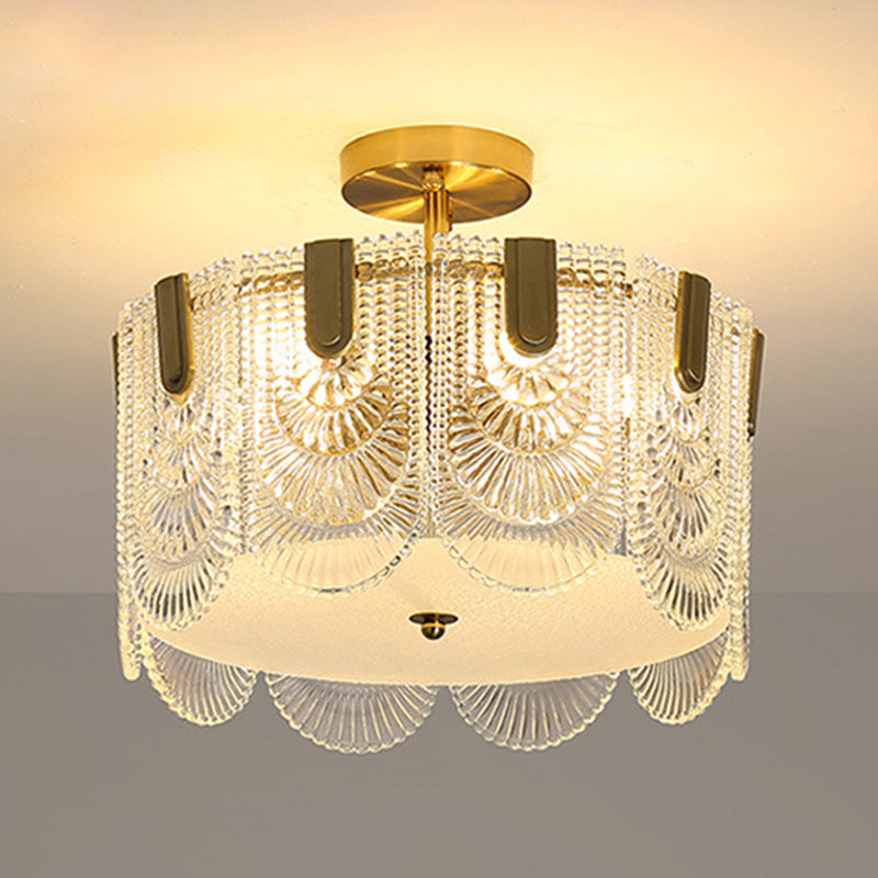 Modern Ceiling Light Minimalist Flush Mount Ceiling Light Fixture with Glass Shade