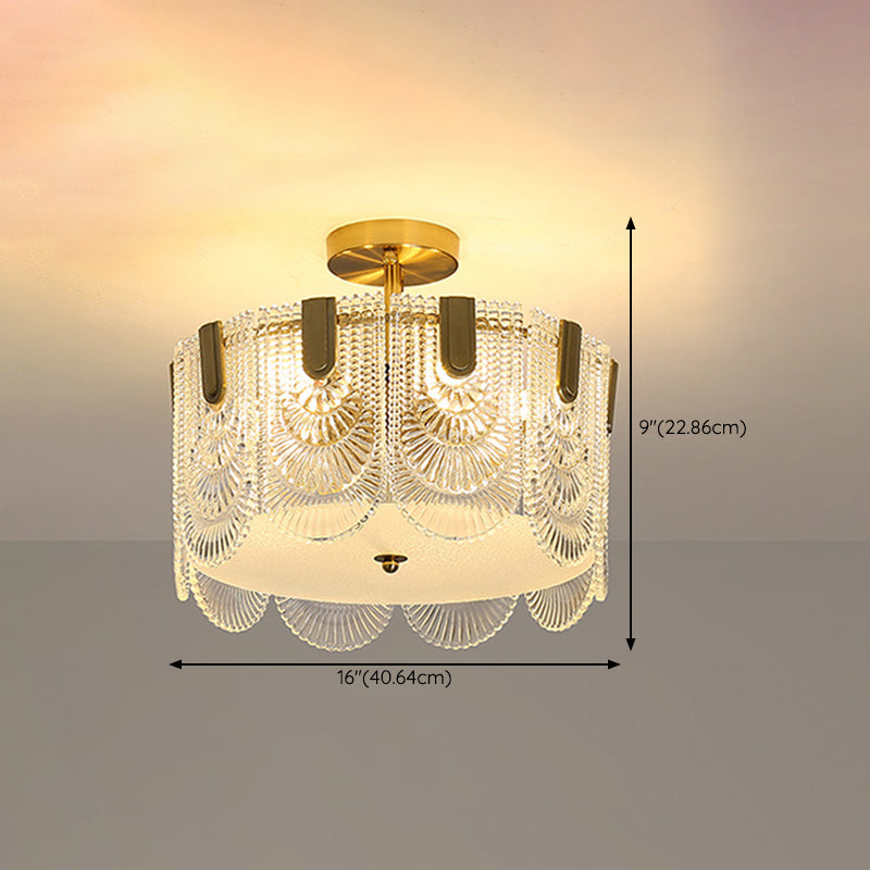 Modern Ceiling Light Minimalist Flush Mount Ceiling Light Fixture with Glass Shade