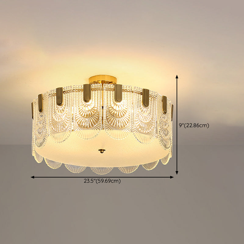 Modern Ceiling Light Minimalist Flush Mount Ceiling Light Fixture with Glass Shade