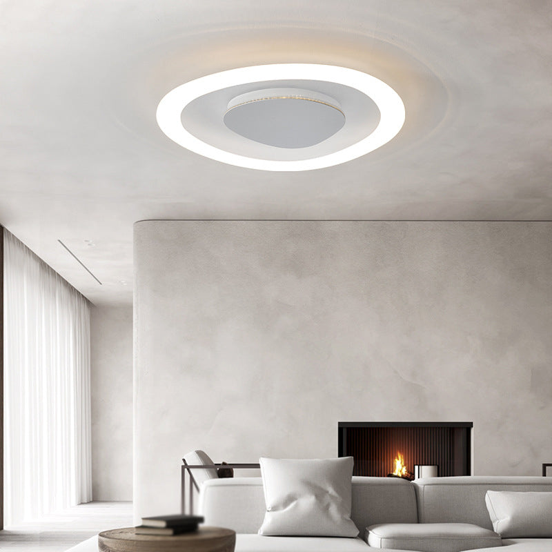 Single White Flush Mount Lighting Unique Acrylic Ceiling Light for Bedroom