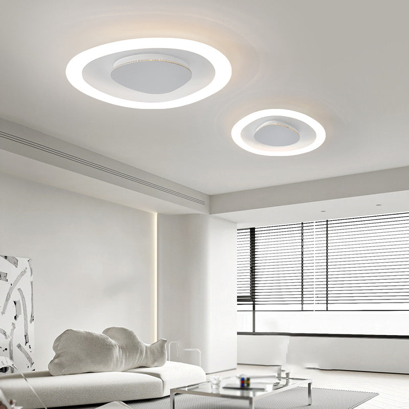 Single White Flush Mount Lighting Unique Acrylic Ceiling Light for Bedroom