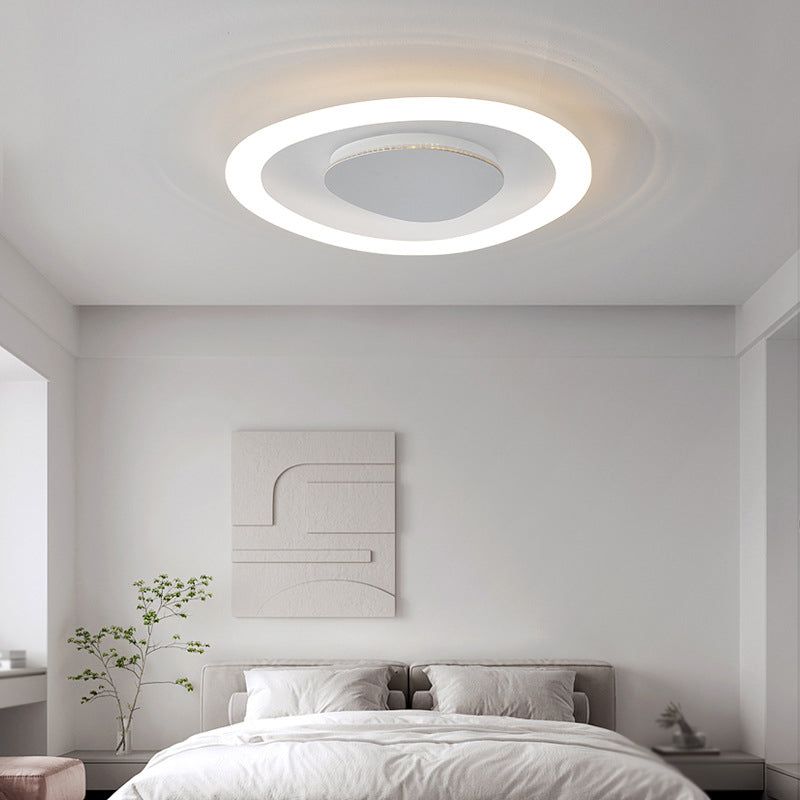 Single White Flush Mount Lighting Unique Acrylic Ceiling Light for Bedroom