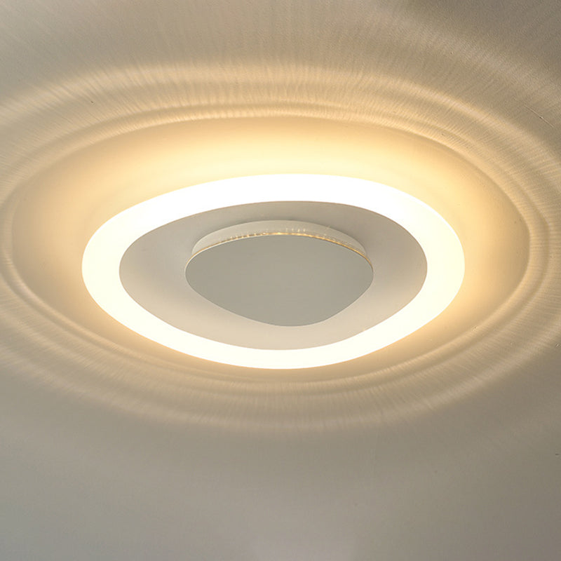 Single White Flush Mount Lighting Unique Acrylic Ceiling Light for Bedroom