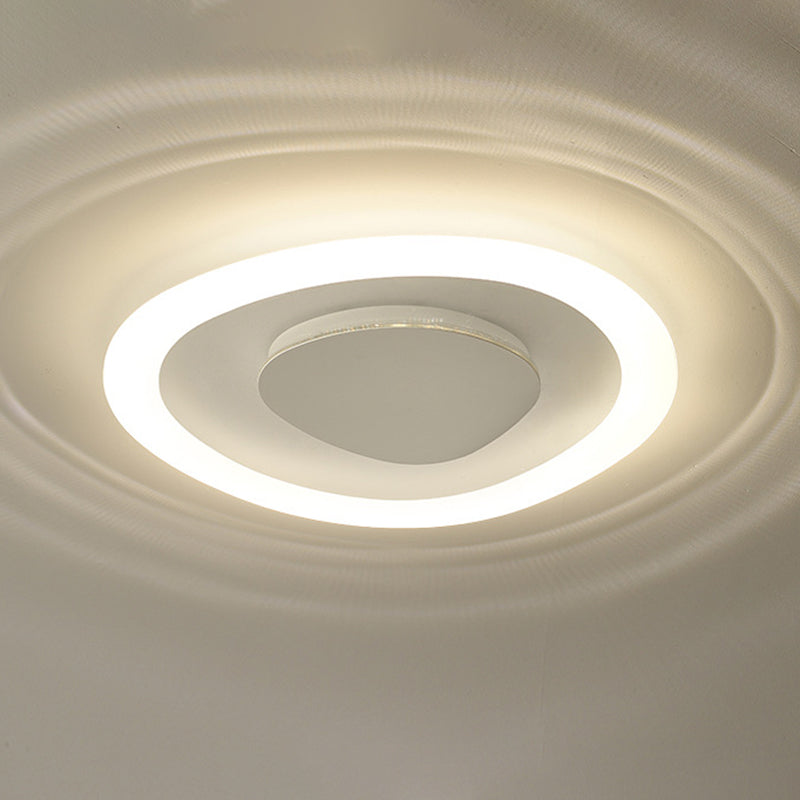 Single White Flush Mount Lighting Unique Acrylic Ceiling Light for Bedroom