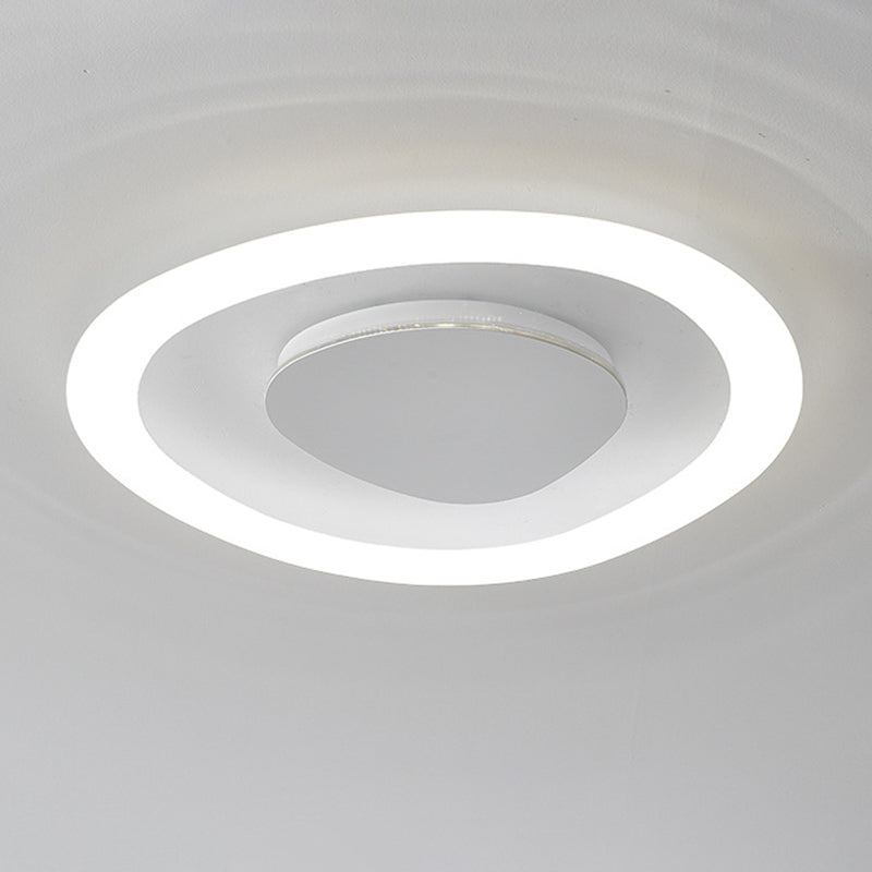 Single White Flush Mount Lighting Unique Acrylic Ceiling Light for Bedroom