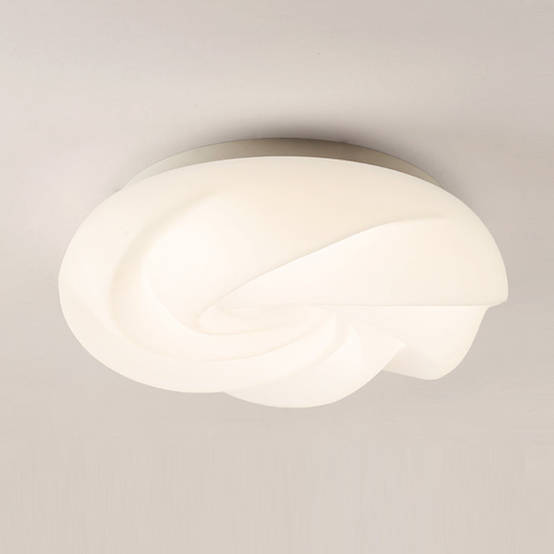 Modern Metal Flush Mount Cookies Shape Ceiling Light with Plastic Shade for Living Room