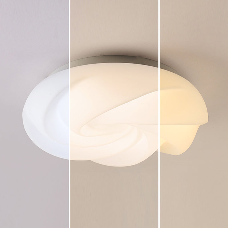 Modern Metal Flush Mount Cookies Shape Ceiling Light with Plastic Shade for Living Room