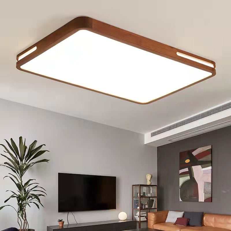 Geometric Flush Mount Fixtures Contemporary Wood 1 Light Flush Lights