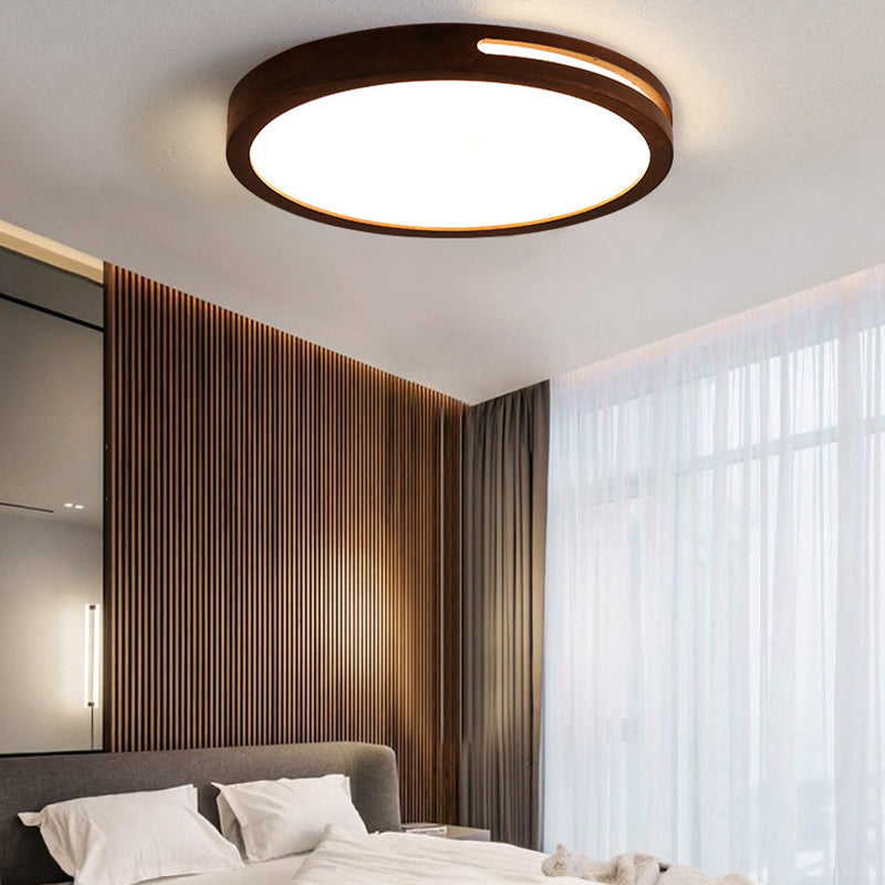 Geometric Flush Mount Fixtures Contemporary Wood 1 Light Flush Lights