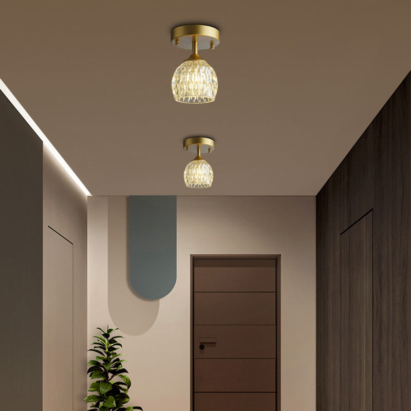 Single Golden Modernism Flush Mount Lighting Shaded Ceiling Light for Bedroom