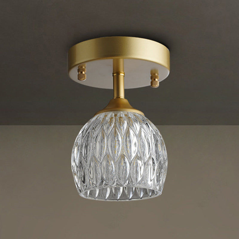 Single Golden Modernism Flush Mount Lighting Shaded Ceiling Light for Bedroom