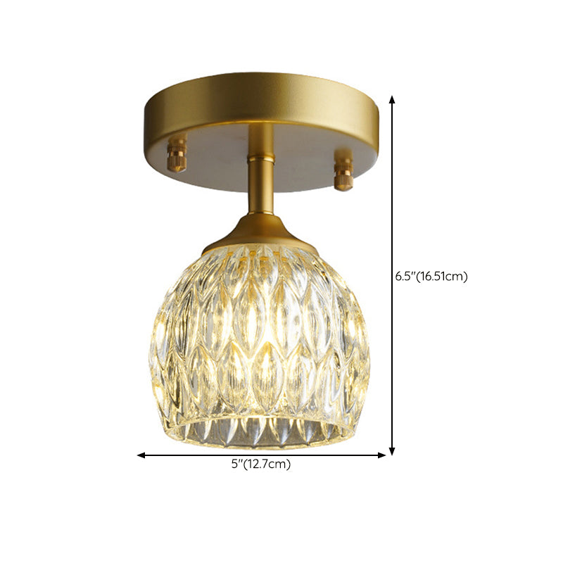 Single Golden Modernism Flush Mount Lighting Shaded Ceiling Light for Bedroom