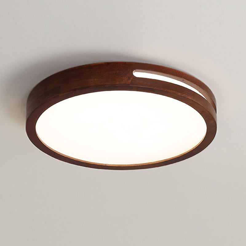 Geometric Flush Mount Fixture Contemporary Wood 1 Light Flush Light