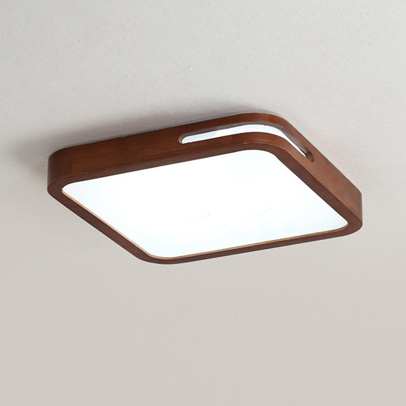 Geometric Flush Mount Fixture Contemporary Wood 1 Light Flush Light