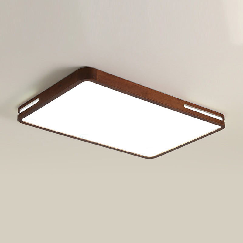 Geometric Flush Mount Fixture Contemporary Wood 1 Light Flush Light