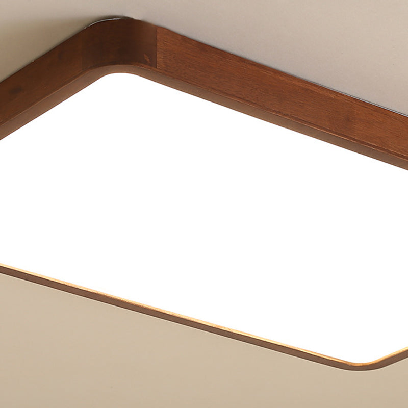 Geometric Flush Mount Fixture Contemporary Wood 1 Light Flush Light