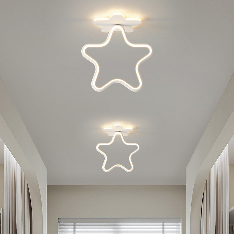 Contemporary White Ceiling Light LED Flush Mount Lighting for Living Room