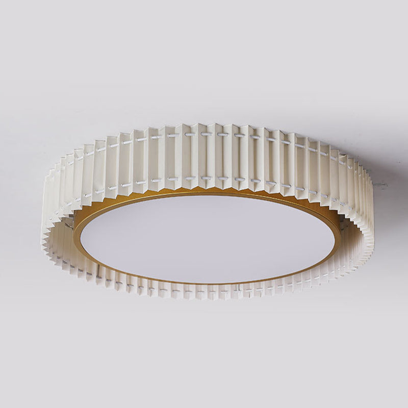 Modern Ceiling Light 1-Light LED Ceiling Mount Light with Fabric Shade for Bedroom