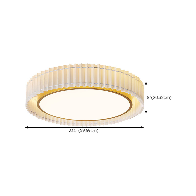 Modern Ceiling Light 1-Light LED Ceiling Mount Light with Fabric Shade for Bedroom