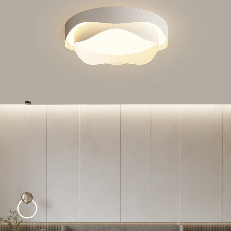 Modern Style Ceiling Light White LED Ceiling Mount Light with Acrylic Shade for Bedroom