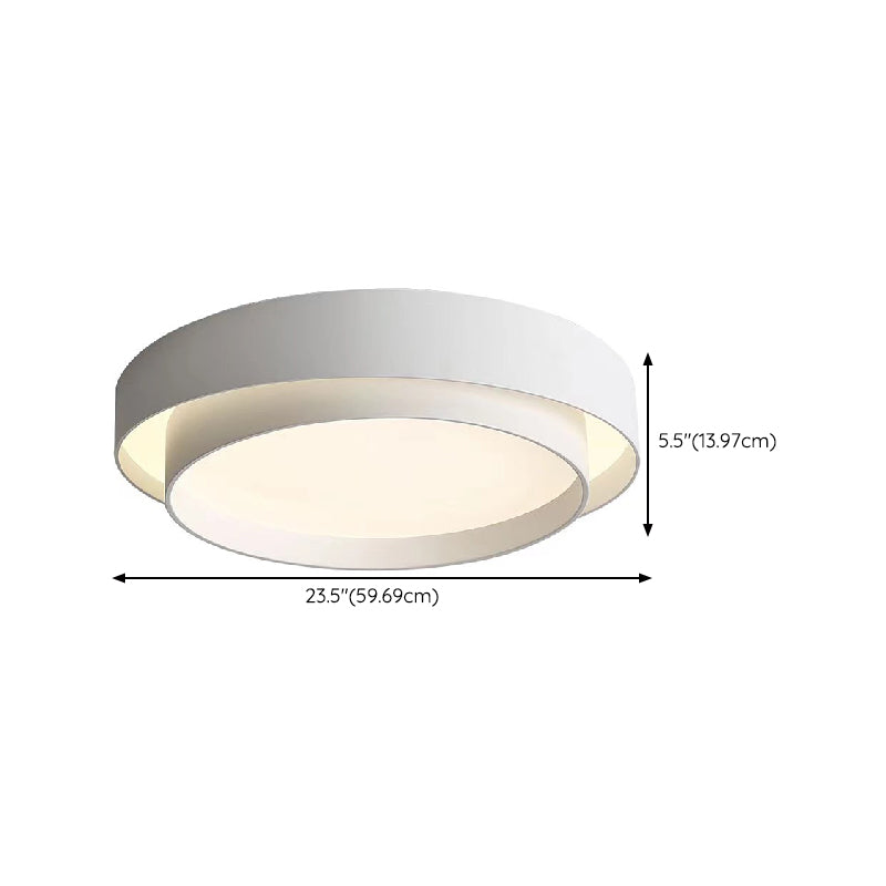 Round Ceiling Light White LED Ceiling Mount Light with Acrylic Shade for Bedroom