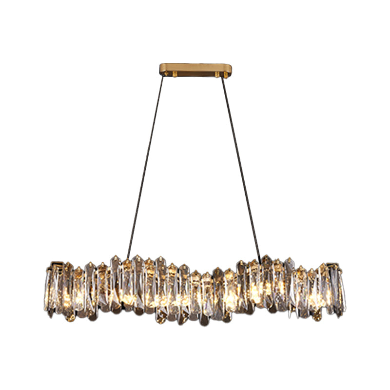 Gray Metal Contemporary Pendant Light with Crystal Shade for Living Room