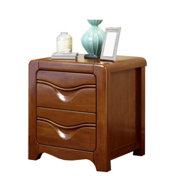 Solid Wood Night Table Traditional Bed Nightstand with Drawers