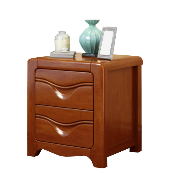 Solid Wood Night Table Traditional Bed Nightstand with Drawers