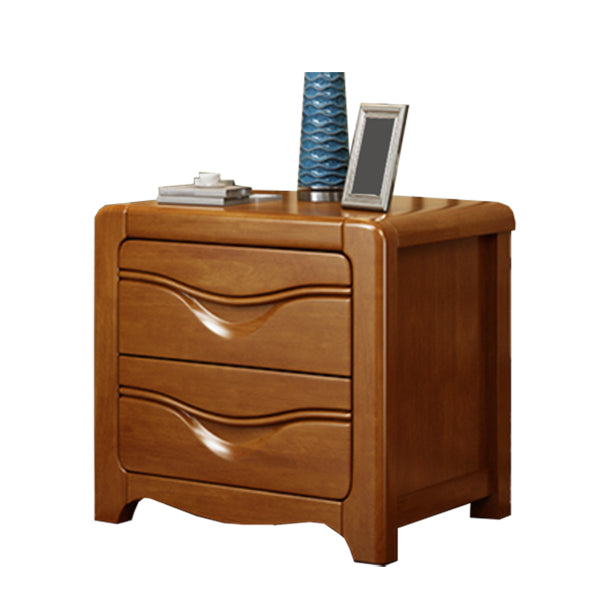 Solid Wood Night Table Traditional Bed Nightstand with Drawers