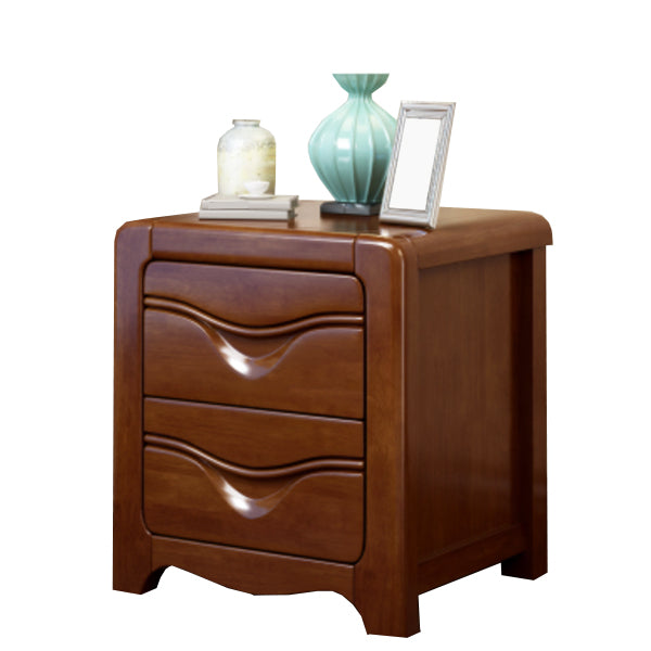 Solid Wood Night Table Traditional Bed Nightstand with Drawers