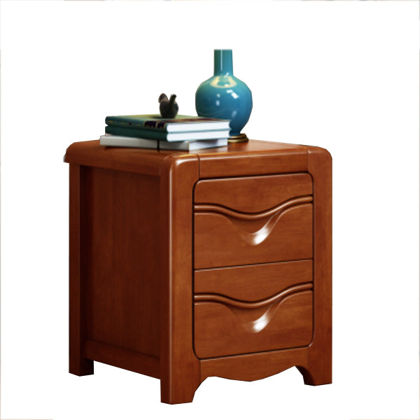 Solid Wood Night Table Traditional Bed Nightstand with Drawers