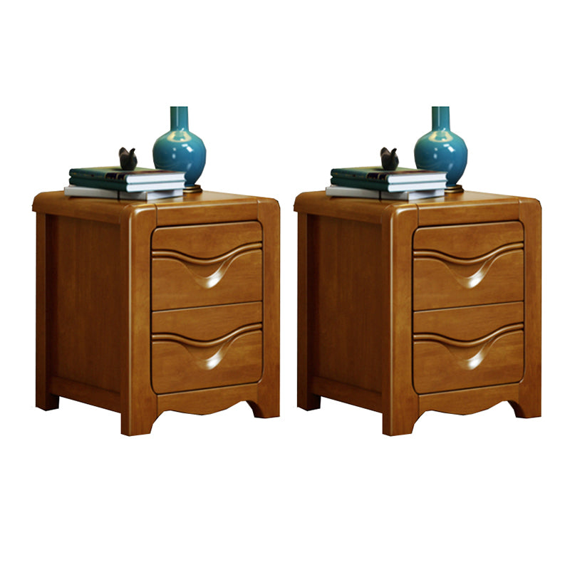 Solid Wood Night Table Traditional Bed Nightstand with Drawers