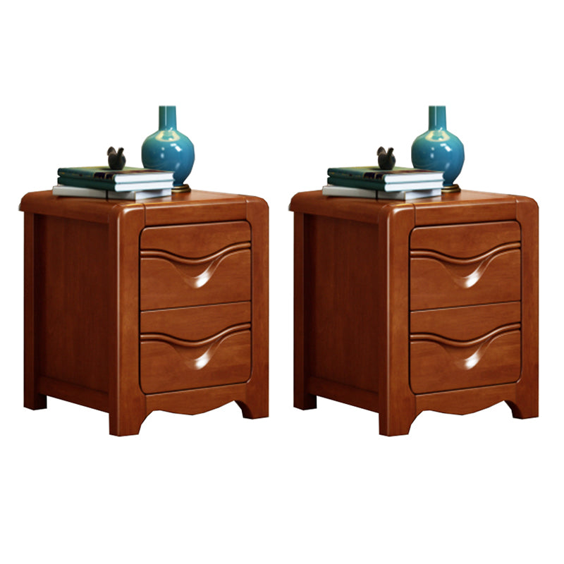 Solid Wood Night Table Traditional Bed Nightstand with Drawers