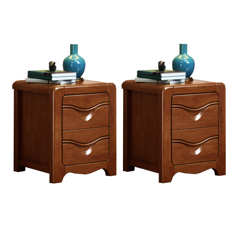 Solid Wood Night Table Traditional Bed Nightstand with Drawers