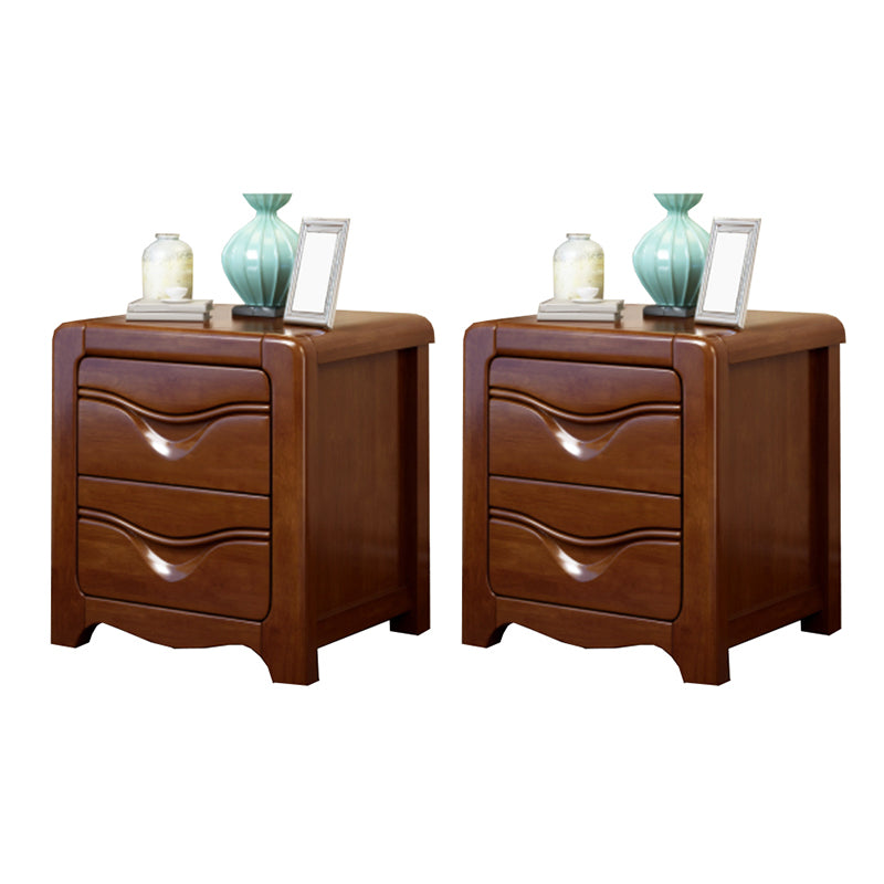 Solid Wood Night Table Traditional Bed Nightstand with Drawers