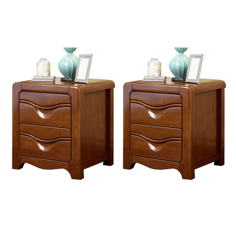 Solid Wood Night Table Traditional Bed Nightstand with Drawers