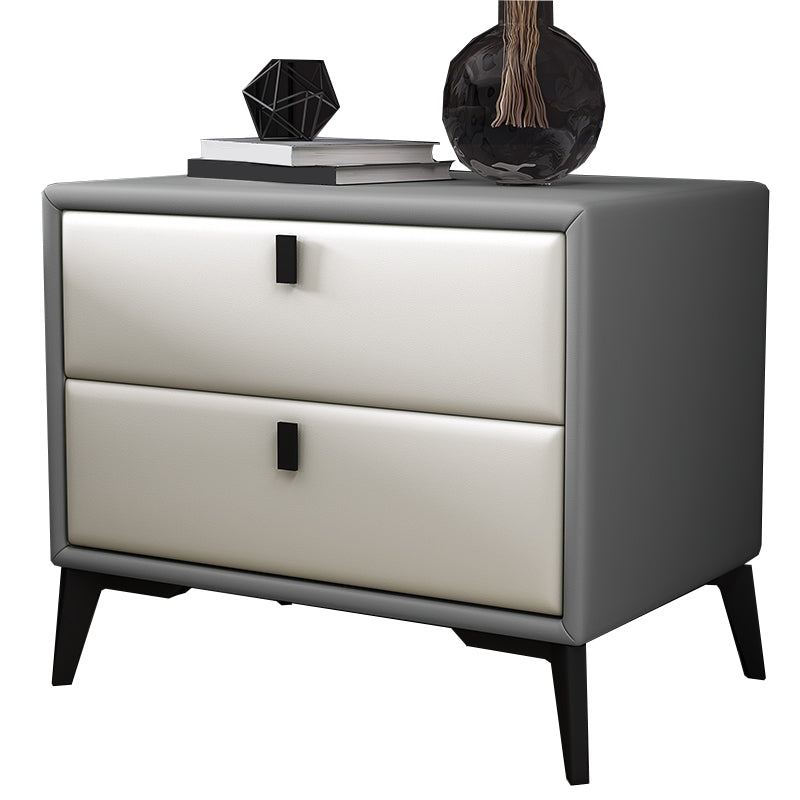 Leather Accent Table Nightstand Modern Nightstand for Bedroom