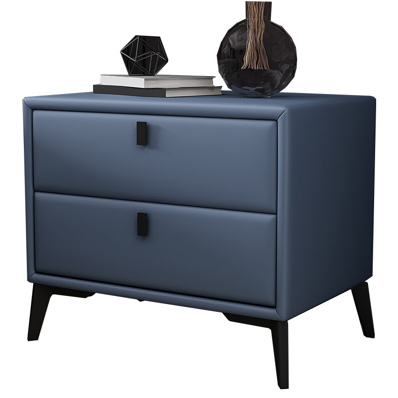 Leather Accent Table Nightstand Modern Nightstand for Bedroom