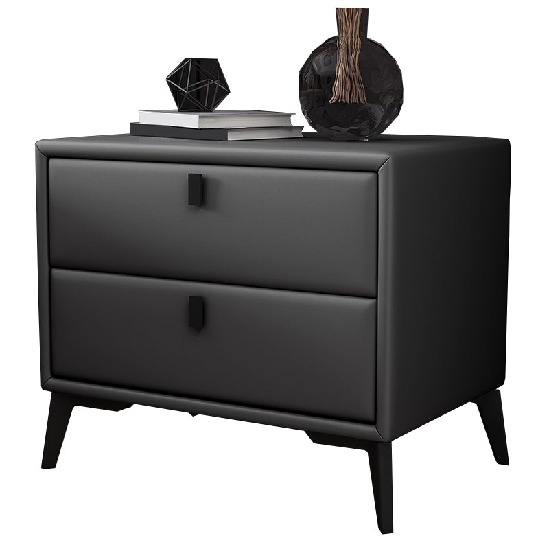 Leather Accent Table Nightstand Modern Nightstand for Bedroom