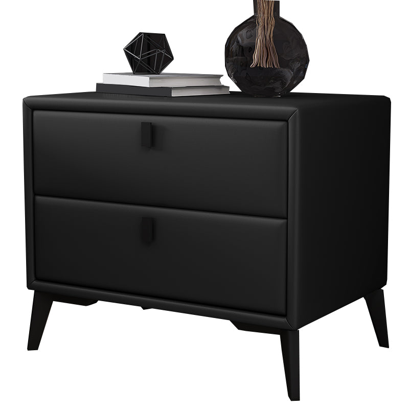 Leather Accent Table Nightstand Modern Nightstand for Bedroom