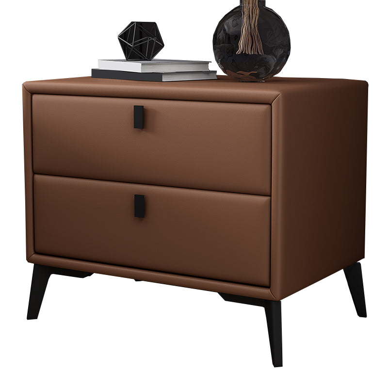 Leather Accent Table Nightstand Modern Nightstand for Bedroom